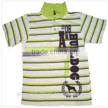 Boys yarn dyed 100%cotton embroidered polo shirt printing