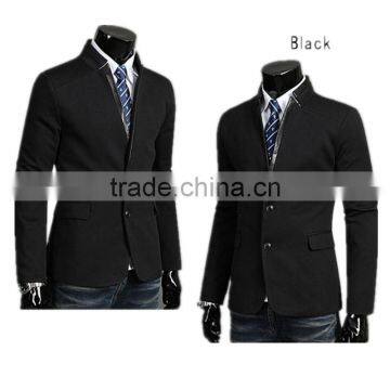 Mens Slim Fit Fashion Cotton Blazer Suit Jacket Black M to 2XL Plus Size Male Blazers Mens Coat photo-4