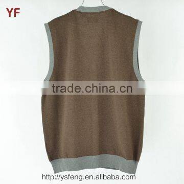 Latest V Neck Mens Sleeveless Cardigan Sweater Design photo-2