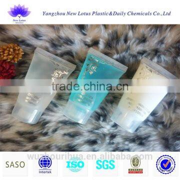 customized plastic cosmetic hot silver hotel tube for shampoo body lotion