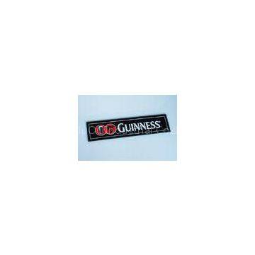 Black narrow 3D personalised bar mat , bar mats with logos