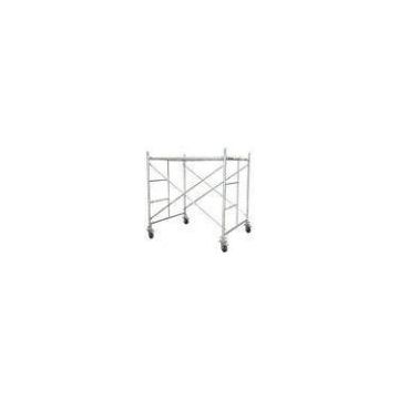 Color Painted Q235 Tubular Steel Frame Scaffolding , Mobile Tower Wheeled Scaffolding