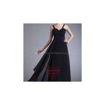 Beaded Chiffon Black Prom Dresses P1602