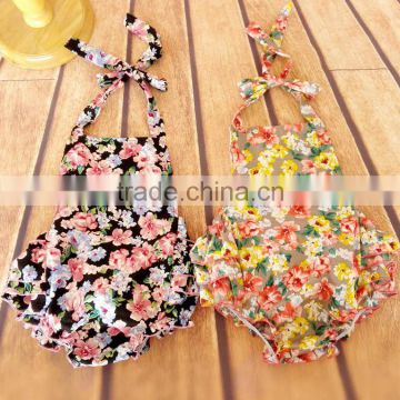 Hot sale floral infant born pretty bubble romper for baby girls baby diaper cover