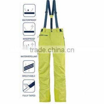 Hiqh quality functional Elastic Belt Yellow Man's Ski Pants