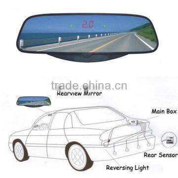 Mini LED Display Car Wireless Rearview Mirror Parking Sensor System photo-3
