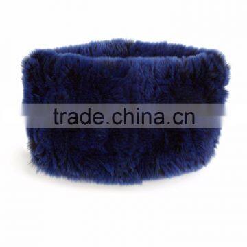 YR169A Top Quality Real Rex Rabbit Fur Elastic Headband Snood Two Way Soft Touch Rabbit Fur Headband/Collar photo-2