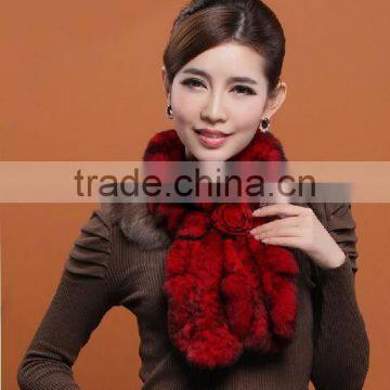 YR351 Stylish 2015 Various Colors Hand Knit Rex Rabbit Fur Women Scarf