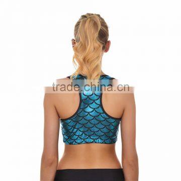 Wholesale Cheap Workout Fitness Mermaid Custom Yoga Wear Dri Fit Milk Silk Ladies Sports Bra photo-4