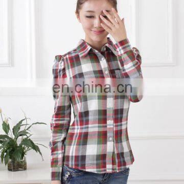 Twill check pattern cotton woven leisure shirt fabric ladies check shirt fabrics