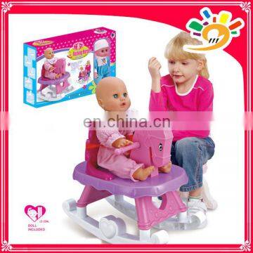 Kids Colorful Plastic Rocking Horse Toys, Riding Horse Set With Doll And Music