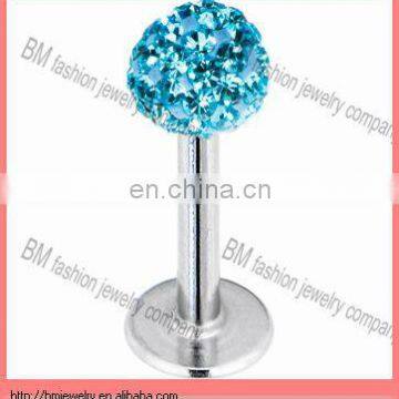 Beautiful epoxy crystal lip labret ring body piercing jewelry
