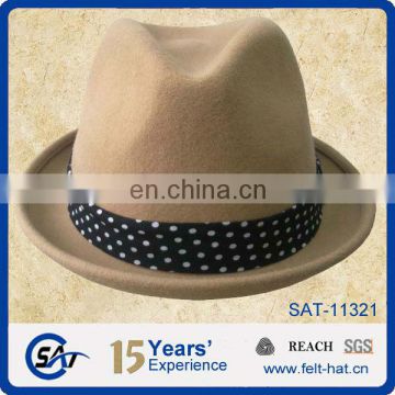 100% Australian wool felt stingy hat/porkpie hat/fedora hat