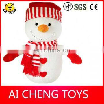 lovely plush christmas snowman toy with scarf and hat