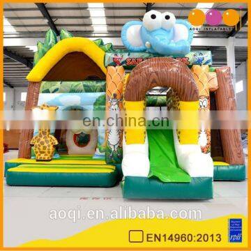 AOQI cheap price Safari Park inflatable combo jumper with slide for kids