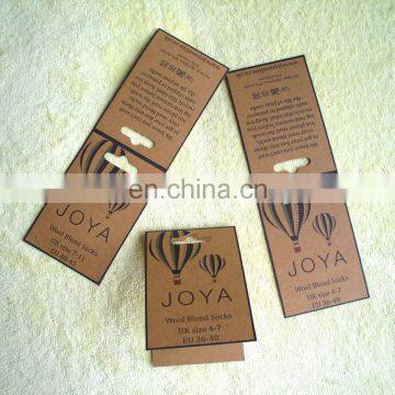 New design Fold kraft paper Necklace card for packing sock