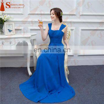 Royal Blue Long Bridesmaid Dresses Floor Length Scoop Neck With Spaghetti Straps Brides Maid Dresses Free Shipping JMR001