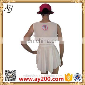 2016 Short Sleeve Design Floral Printed Style Chiffon Long Shirt White Colors Shirts for Womem photo-4