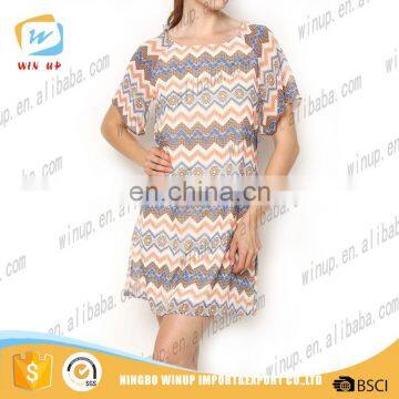 2016 Wholesale Women Casual Dress Batik Summer Dress for Girls
