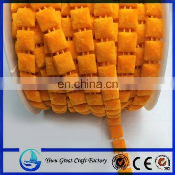 The new orange square flannelette plastic bead wire clothing decorative chain attachment