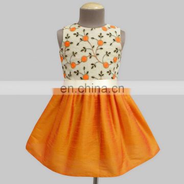 Summer Blossom Embroidered beautiful Dress Mustard