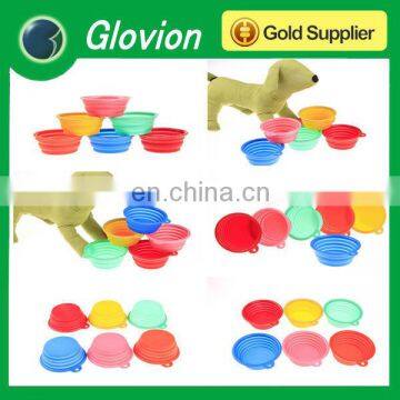 Silicone pet feeding bowl glovion folding silicone dog bowl silicone collapsible bowl wth lid