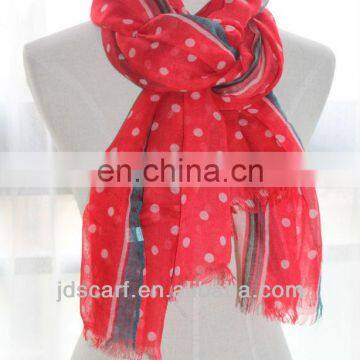 cotton block printed scarf JDYVP-003# Printing scarf 100% voile polyester shawl wholesaler