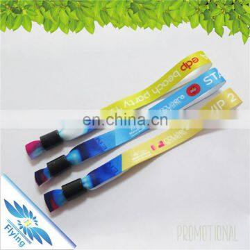 Colorful artwork printed cheap festival custom fabric wristbands no minimum