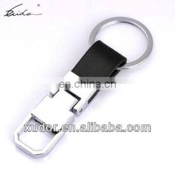 Chrome Plated Plus Leather Designer Keychain photo-2