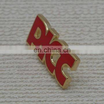 Plate Gold Metal Hard Enamel Company Name Badge, PICC Letter Lapel Pin photo-3