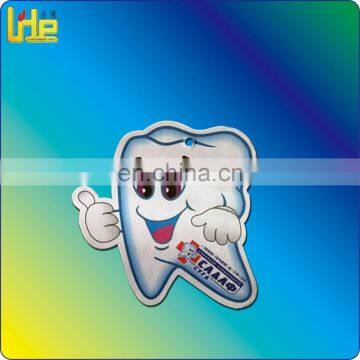 Dentist clinic gift for kid promotional teeth shape hanging car air freshener