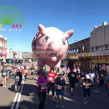 PVC Inflatable giant pig helium sky balloon for parade