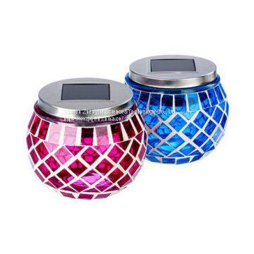 Solar mosaic ball blue Handing Umbrella Lights Solar Lanterns Outdoor Waterproof LED Candle Decorated