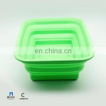 2018 Rectangle FDA Silicone Collapsible Water Bucket Foldable Food Storage Basket photo-3