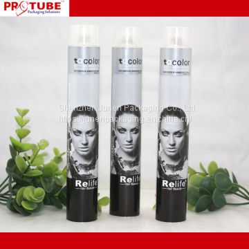 Offset Printing Empty Hair Color Cream Aluminium Packaging Tube with Plastic Screw Cap