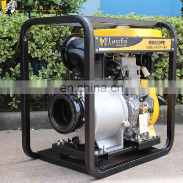 Taizhou LONFA 192F Engine Electric start 6 inch Agriculture Irrigation Diesel Centrifugal Water Pump (DP60E)