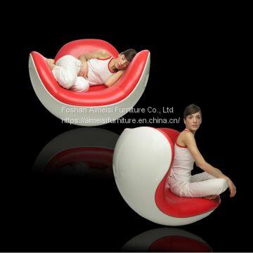 Modern Creative Design Fiberglass White Ball Shaped Leisure Rocking Chairs photo-5