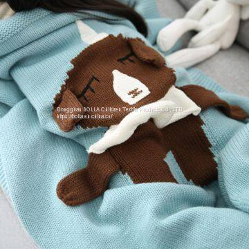 100% Organic Cotton Knitted Baby Blanket Super Soft Blanket Baby Fine Sleeping Partner Customized Baby Blanket photo-3