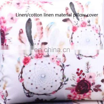 Set of 4 Custom print  Cotton linen sublimation Pillow Case  Cover 18x18