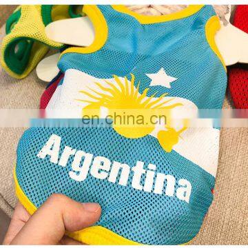 Maeli Pet костюм для спорта для собак и кошек, поло-рубашка чемпионата мира, вентилируемый мезш-жилет, одежда, Аргентина, Бразилия photo-3