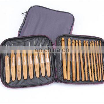 20pcs/set Bamboo Crochet Hook Set Aluminium Knitting Needles for Sweater Weave Tools photo-2