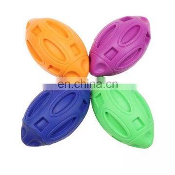 Pet Squeaky Toys Rubber Rugby Ball Interactive and Training Chew Toys Fetch Toy Ball for Dogs photo-2