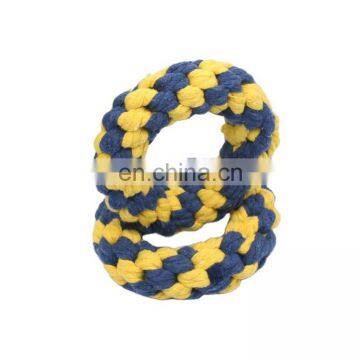 Factory direct sales cotton rope pet toys multi-color donut dog toy