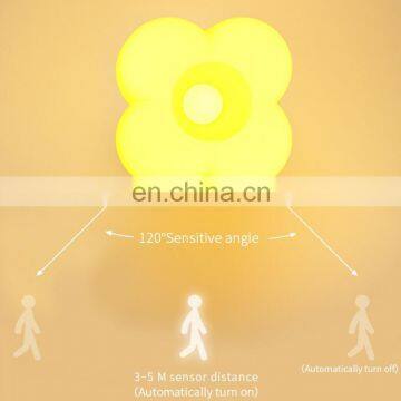 Fashion Clover 3 Color Changing Remote Control Light Smart Led Wall PIR Night Light photo-5