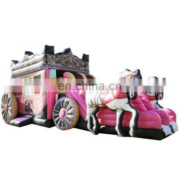 Princess Cinderella Carriage Bouncy Castle Inflatable Bouncer Kids Jumping Bounce House With Slide