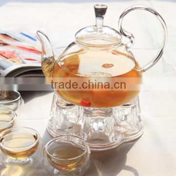 Heat- Resistant Glass Teapot with Infuser and Warmer base