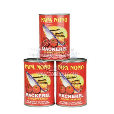 Factory Price Canned Fish Tin Mackerel in Tomato Sauce 155g/425g photo-2