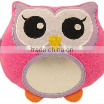 Plush baby safety toy owl with mirror