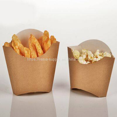 Custom Logo Printed Paper Chip Cup, Brown Chip Scoop Cups