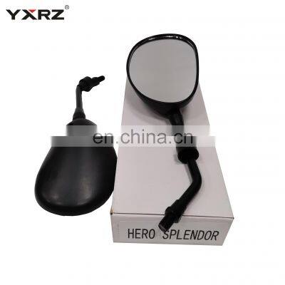 Universal 22mm Handlebar Flat Convex Glass Right Left Side Fitment HERO SPLENDOR Wide Angle Rearview Motorcycle Mirror photo-2